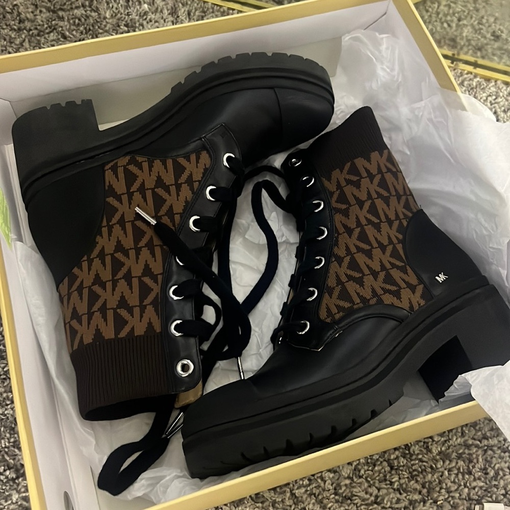 Michael Kors combat boots.